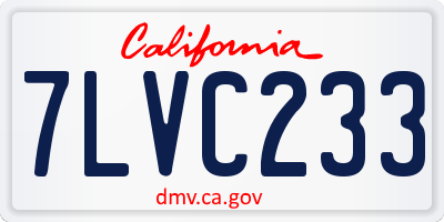 CA license plate 7LVC233