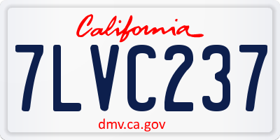 CA license plate 7LVC237