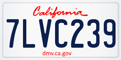 CA license plate 7LVC239