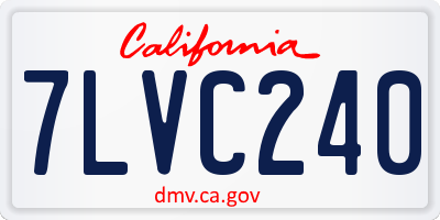 CA license plate 7LVC240
