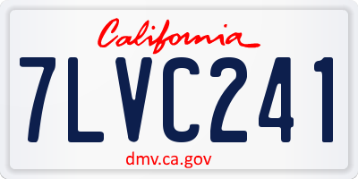 CA license plate 7LVC241