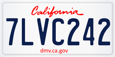 CA license plate 7LVC242