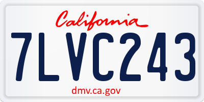 CA license plate 7LVC243