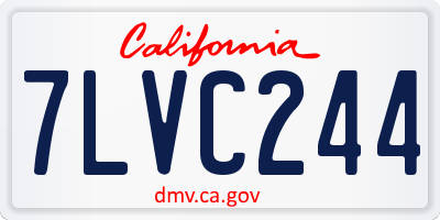 CA license plate 7LVC244