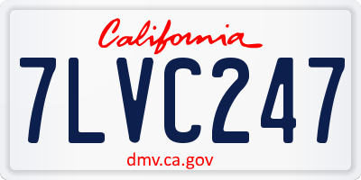 CA license plate 7LVC247
