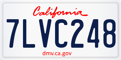 CA license plate 7LVC248