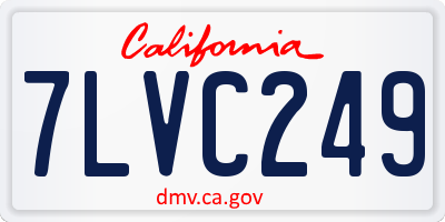 CA license plate 7LVC249