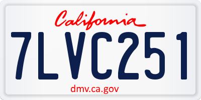 CA license plate 7LVC251