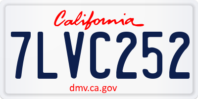 CA license plate 7LVC252