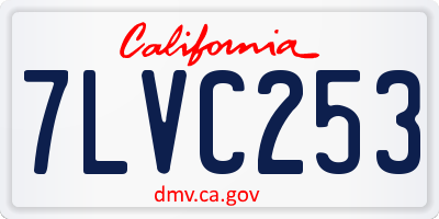 CA license plate 7LVC253