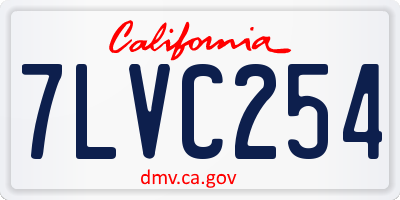CA license plate 7LVC254