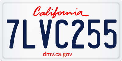 CA license plate 7LVC255