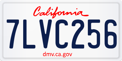 CA license plate 7LVC256