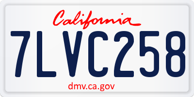 CA license plate 7LVC258