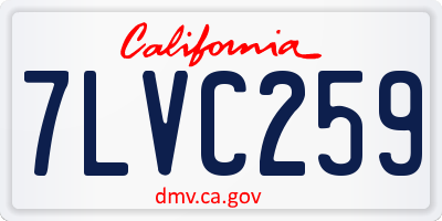 CA license plate 7LVC259