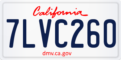 CA license plate 7LVC260