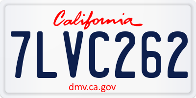 CA license plate 7LVC262