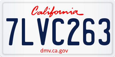 CA license plate 7LVC263