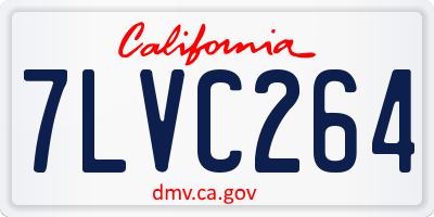CA license plate 7LVC264