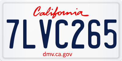 CA license plate 7LVC265