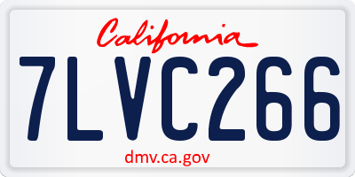 CA license plate 7LVC266