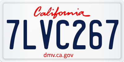 CA license plate 7LVC267