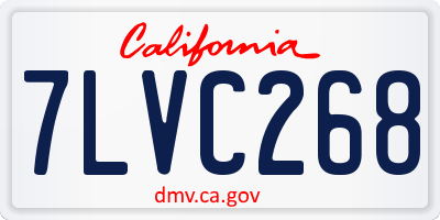 CA license plate 7LVC268