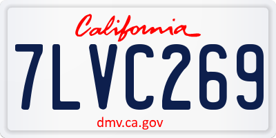 CA license plate 7LVC269