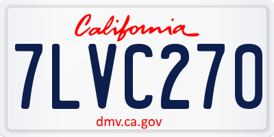 CA license plate 7LVC270