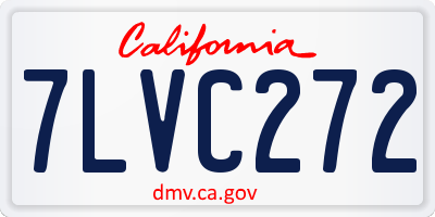 CA license plate 7LVC272