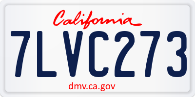 CA license plate 7LVC273