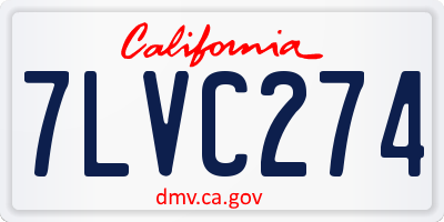 CA license plate 7LVC274
