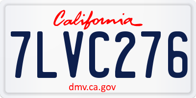 CA license plate 7LVC276