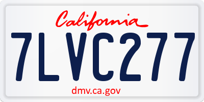 CA license plate 7LVC277