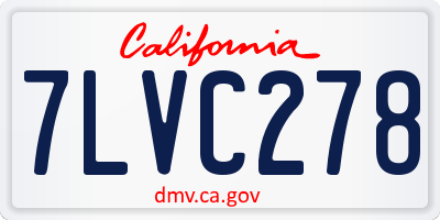 CA license plate 7LVC278