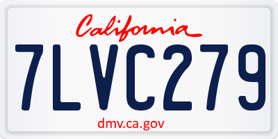 CA license plate 7LVC279