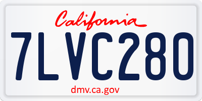 CA license plate 7LVC280