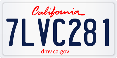 CA license plate 7LVC281