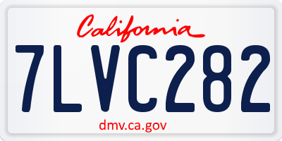 CA license plate 7LVC282