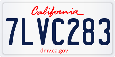 CA license plate 7LVC283