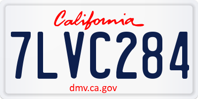CA license plate 7LVC284