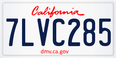 CA license plate 7LVC285