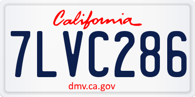 CA license plate 7LVC286