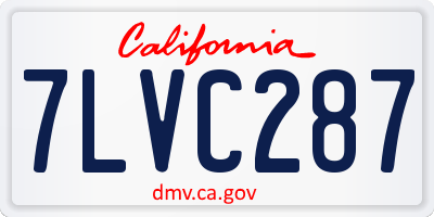 CA license plate 7LVC287