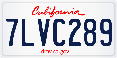 CA license plate 7LVC289