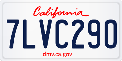 CA license plate 7LVC290