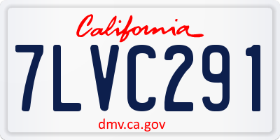 CA license plate 7LVC291