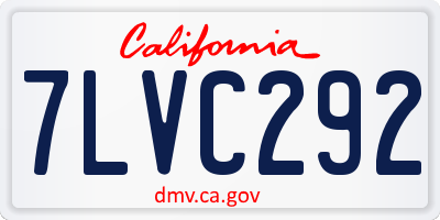 CA license plate 7LVC292