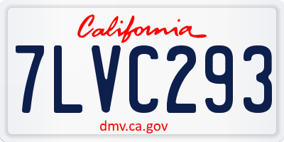 CA license plate 7LVC293