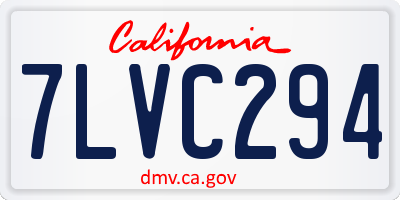 CA license plate 7LVC294